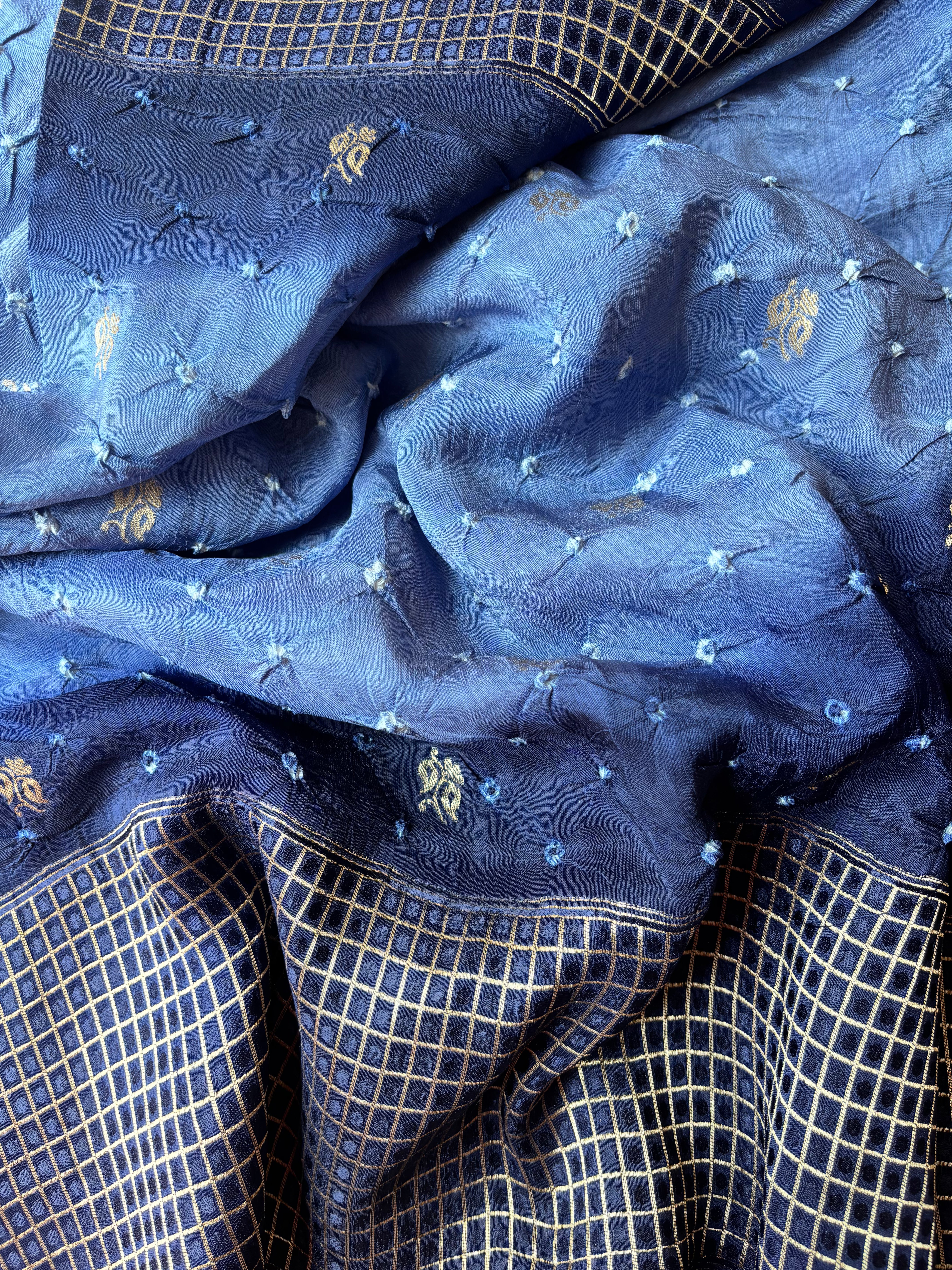 Indigo Blue Bandhini Saree